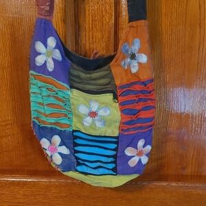 Colorful Patchwork Daisy Shoulder Bag